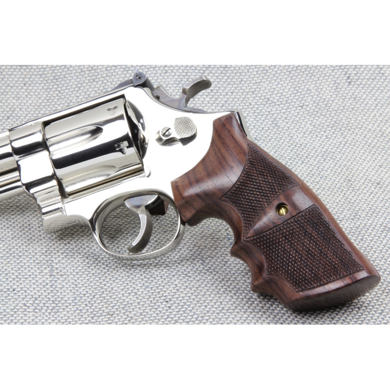 S&W K/L Frame Round Butt Rosewood Finger Position Checkered Material ...