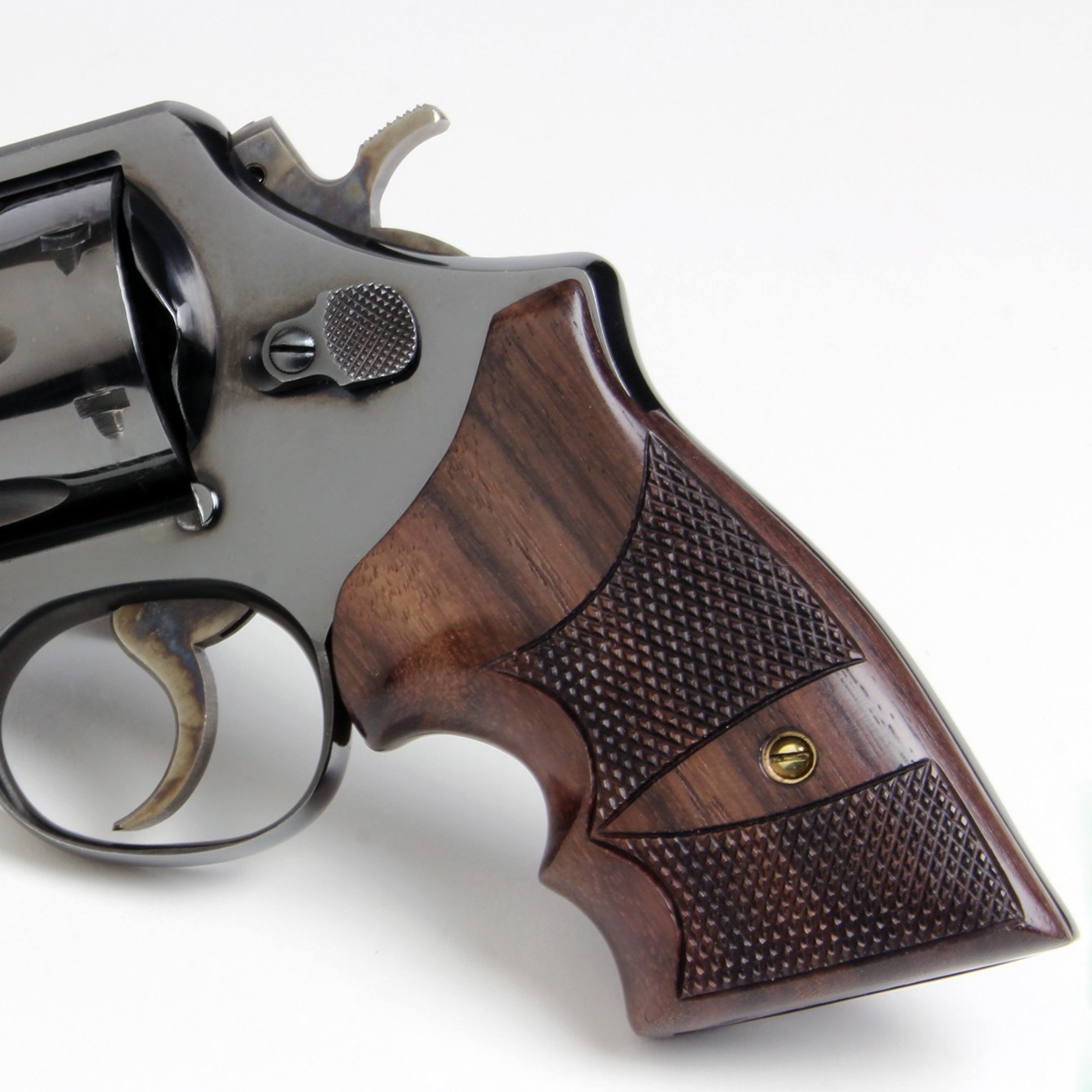 S&W K/L Frame Square Butt Secret Service Rosewood Grips Checkered