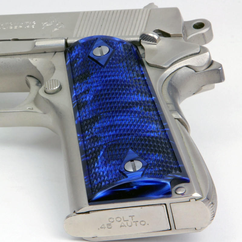 1911 Officer's Compact Kirinite® Blue Pearl Grips Attributes Standard Model  Surface Smooth